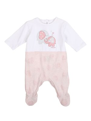 Girls Light Pink Nappy Opening Babysuit